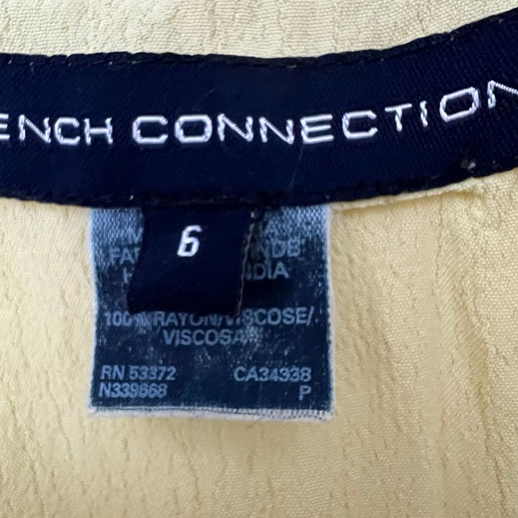 French Connection buttercup yellow chiffon swing dress Size 6 - Picture 3 of 7